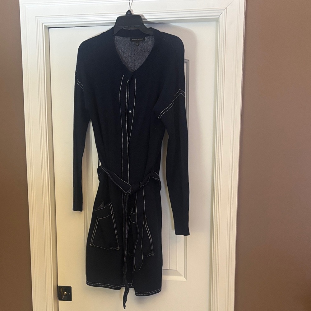 Banana Republic Black Dress with White Accents